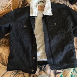 Oscar Jeans Black Sherpa-Lined Jacket
